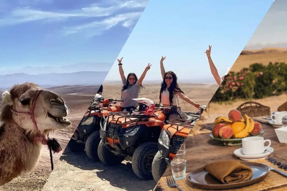 Agafay Desert Day Experience with Lunch + Quad Bike + Camel Ride
